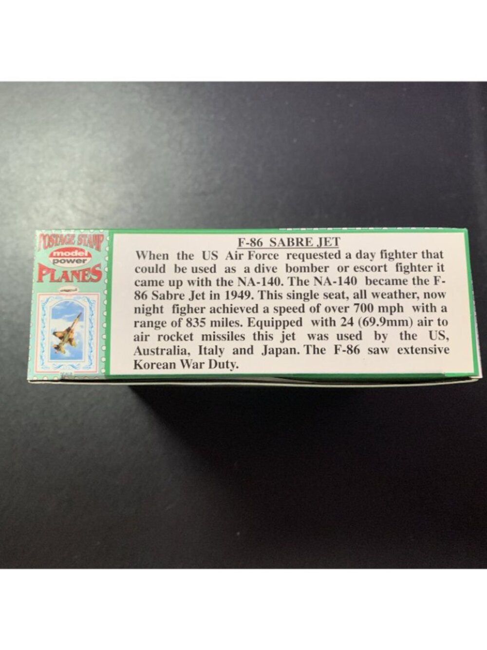 Model Power 5361-1 F-86 Sabre Jet 1:100 Diecast Postage Stamp Plane NIB Vtg - Picture 2 of 7